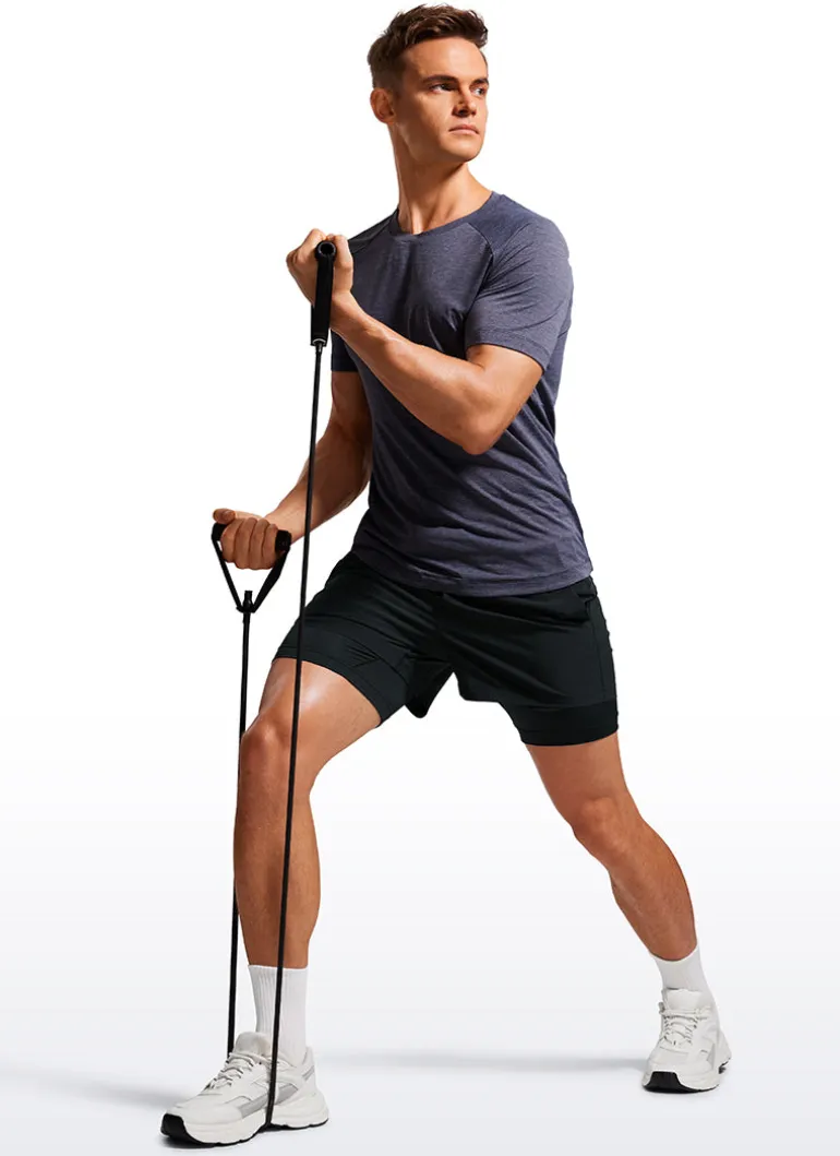 Feathery-Fit 2 in 1 Athletic Shorts 3.5''- with Pockets & Long Liner