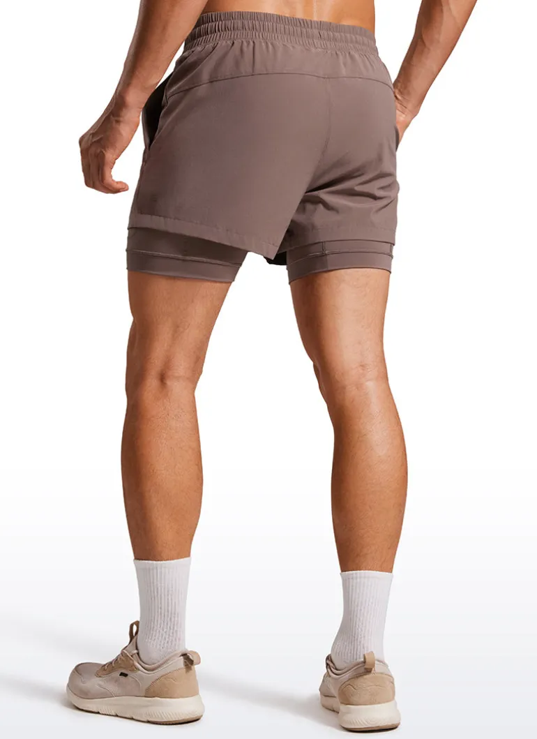 Feathery-Fit 2 in 1 Athletic Shorts 3.5''- with Pockets & Long Liner