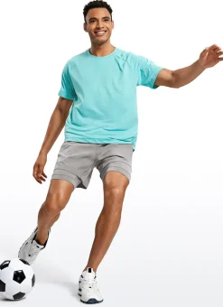 Feathery-Fit 2 in 1 Athletic Shorts 5''- with Pockets & Long Liner