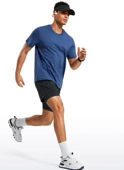 Feathery-Fit 2 in 1 Athletic Shorts 5''- with Pockets & Long Liner