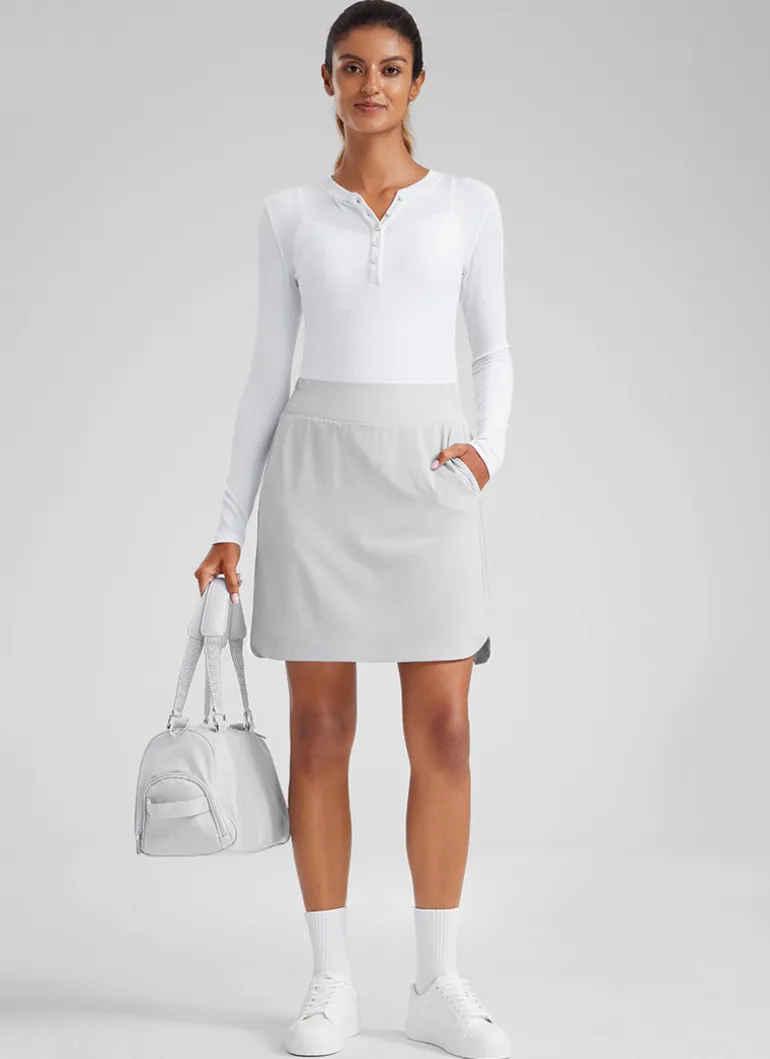 Feathery-Fit Soft A Line Pocket Skirt 18''