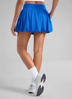 Feathery-Fit Soft Bubble Hem Balloon Ruffle Skort