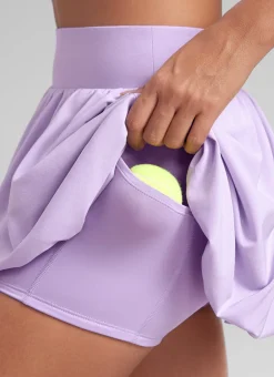 Feathery-Fit Soft Bubble Hem Balloon Ruffle Skort