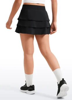 Feathery-Fit Soft Girls Athletic Ruffle Skirts with Shorts