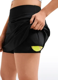 Feathery-Fit Soft Girls Athletic Ruffle Skirts with Shorts