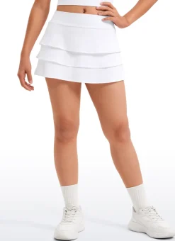 Feathery-Fit Soft Girls Athletic Ruffle Skirts with Shorts