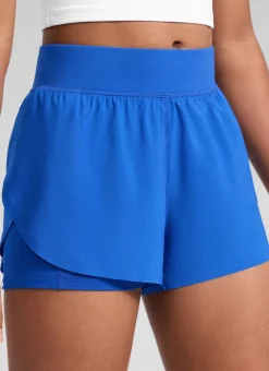 Feathery-Fit Soft Girls 2 in 1 High Rise Dolphin Lined Shorts 2.5''