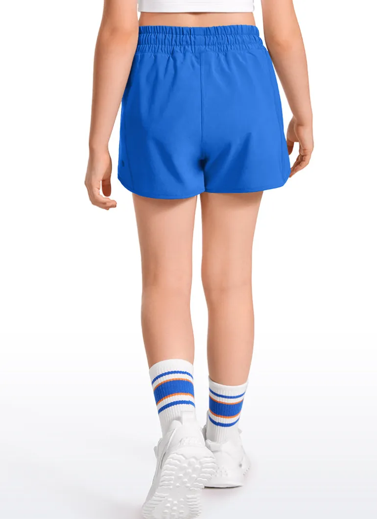 Feathery-Fit Soft Girls Mesh Liner Shorts with Zip Pockets