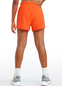 Feathery-Fit Soft Girls Mesh Liner Shorts with Zip Pockets