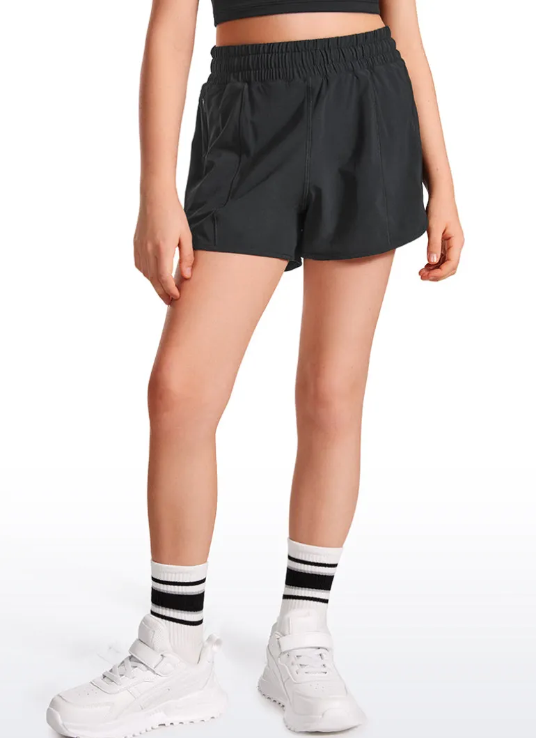 Feathery-Fit Soft Girls Mesh Liner Shorts with Zip Pockets
