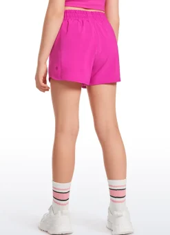 Feathery-Fit Soft Girls Mesh Liner Shorts with Zip Pockets