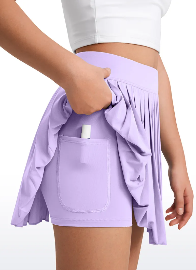 Feathery-Fit Soft Girls Pleated Skirts