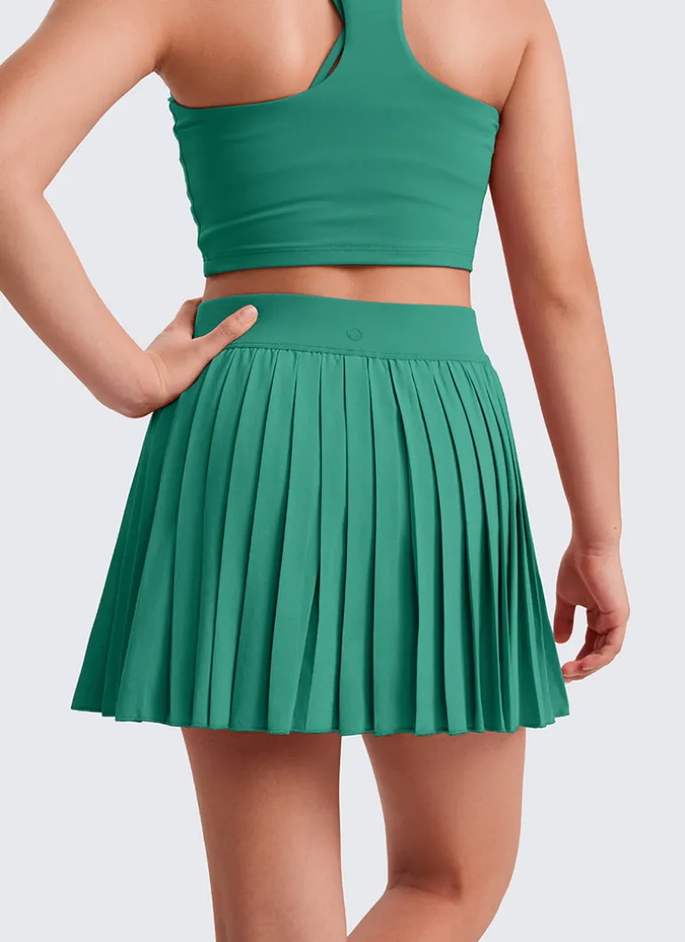 Feathery-Fit Soft Girls Pleated Skirts