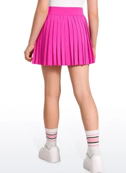 Feathery-Fit Soft Girls Pleated Skirts