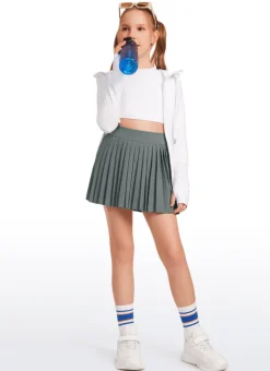 Feathery-Fit Soft Girls Pleated Skirts