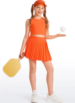 Feathery-Fit Soft Girls Pleated Skirts