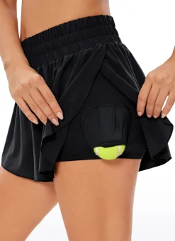 Feathery-Fit Soft 2 in 1 Flowy Shorts 3''