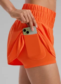 Feathery-Fit Soft 2 in 1 High Rise Shorts 3''