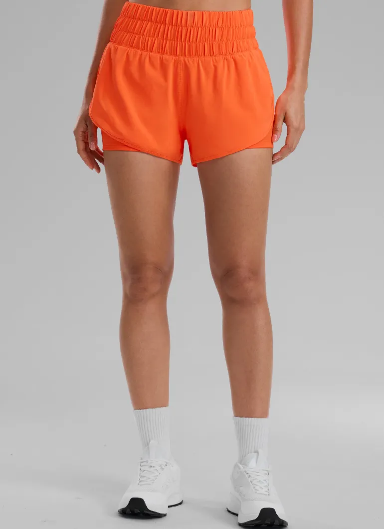 Feathery-Fit Soft 2 in 1 High Rise Shorts 3''