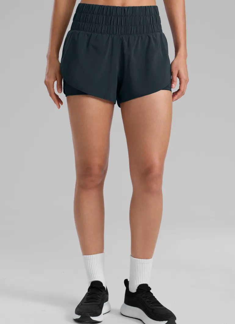 Feathery-Fit Soft 2 in 1 High Rise Shorts 3''