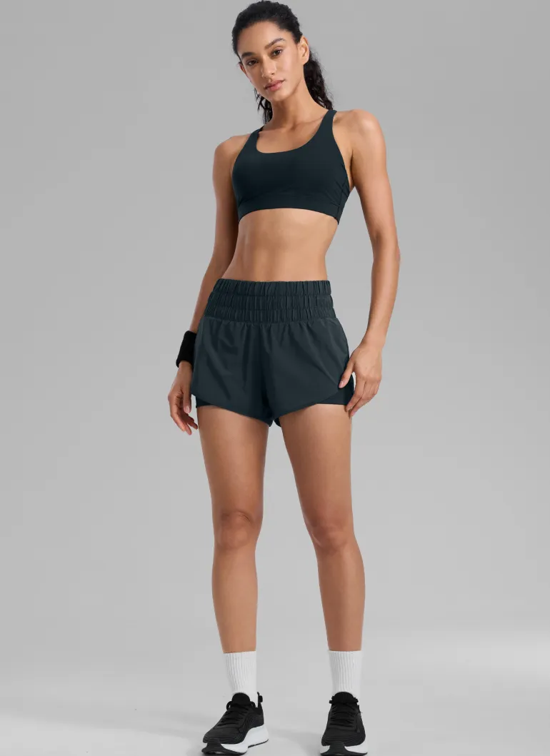 Feathery-Fit Soft 2 in 1 High Rise Shorts 3''