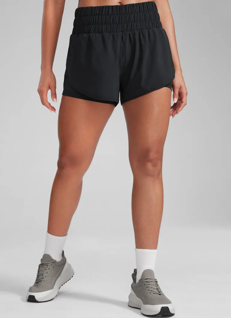 Feathery-Fit Soft 2 in 1 High Rise Shorts 3''