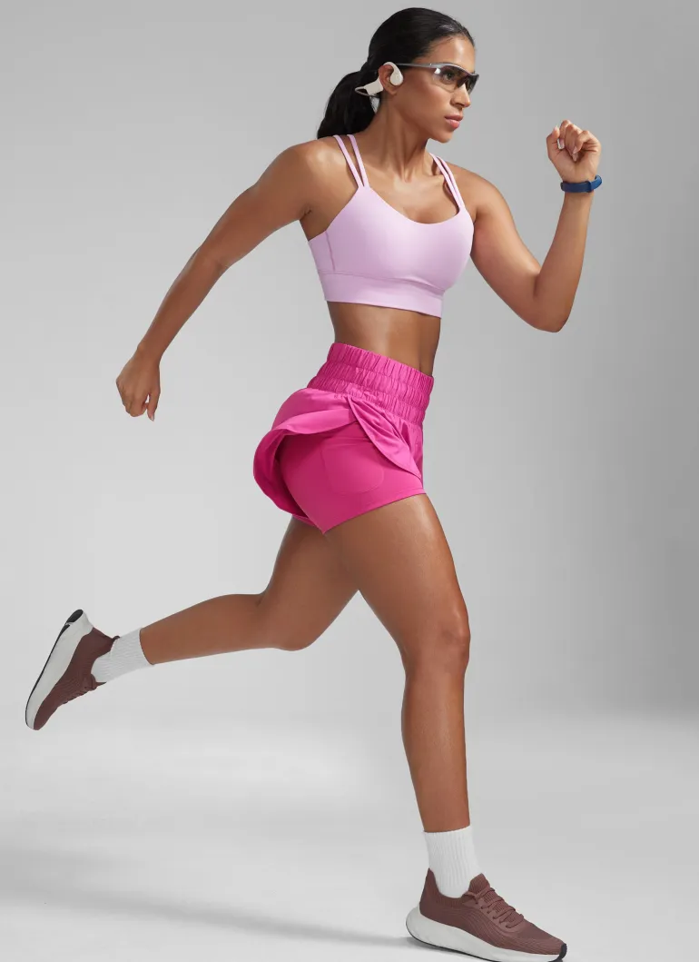 Feathery-Fit Soft 2 in 1 High Rise Shorts 3''