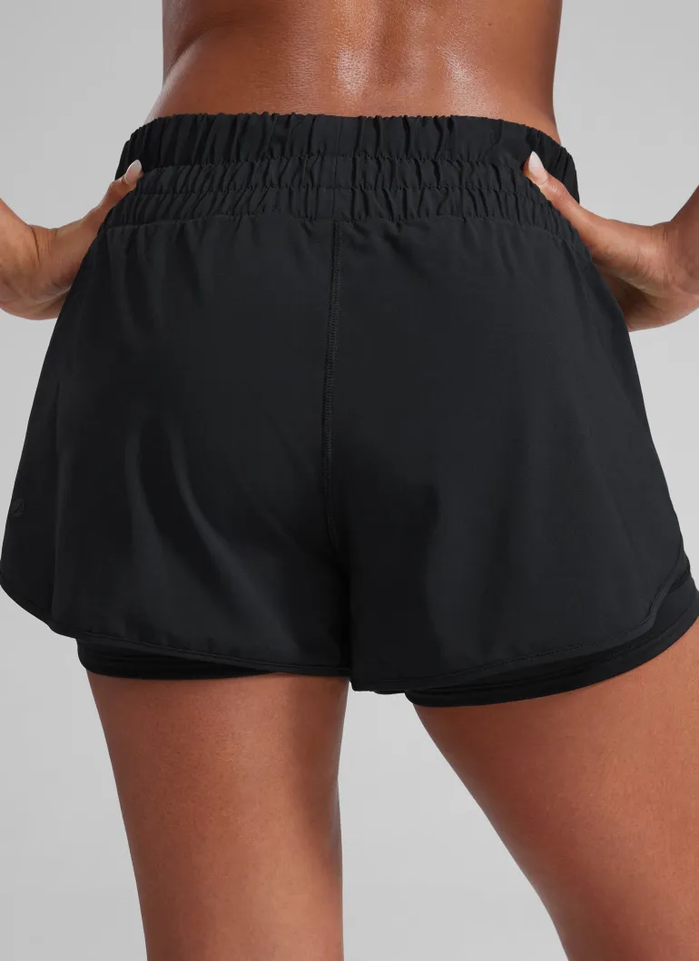 Feathery-Fit Soft 2 in 1 High Rise Shorts 3''