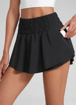 Feathery-Fit Soft 2 in 1 Zip Pocket Shorts