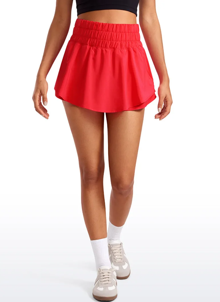 Feathery-Fit Soft 2 in 1 Zip Pocket Shorts