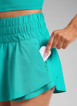 Feathery-Fit Soft 2 in 1 Zip Pocket Shorts