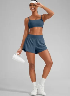 Feathery-Fit Soft 2 in 1 Zip Pocket Shorts 3