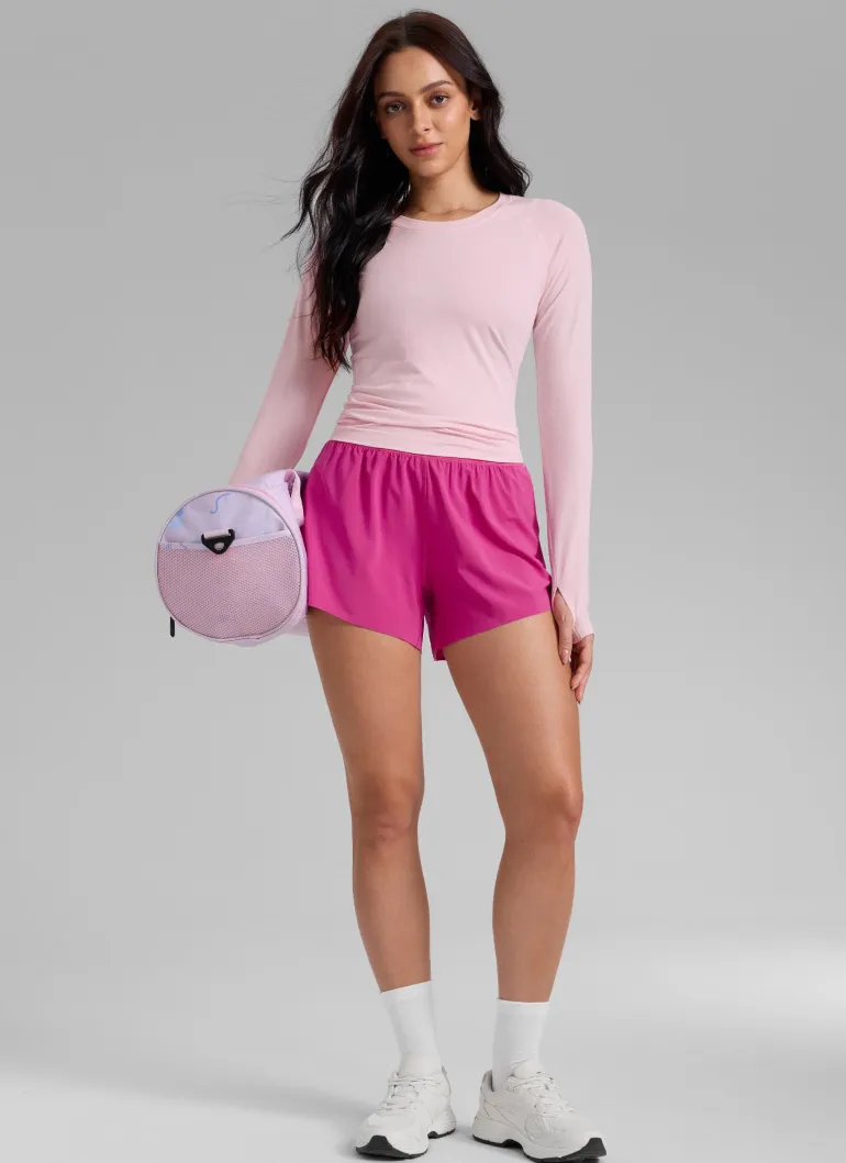 Feathery-Fit Soft Lined Mid Rise Shorts 4''