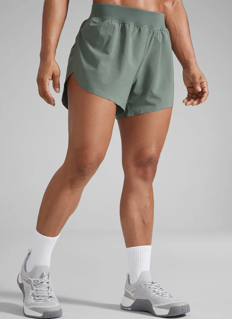 Feathery-Fit Soft Lined Mid Rise Shorts 4''