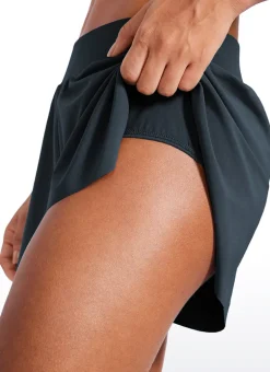 Feathery-Fit Soft Low Waisted V Split Mesh Lined Shorts 2.5''