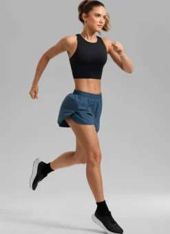 Feathery-Fit Soft Mid Rise Half Split Shorts 2.5''