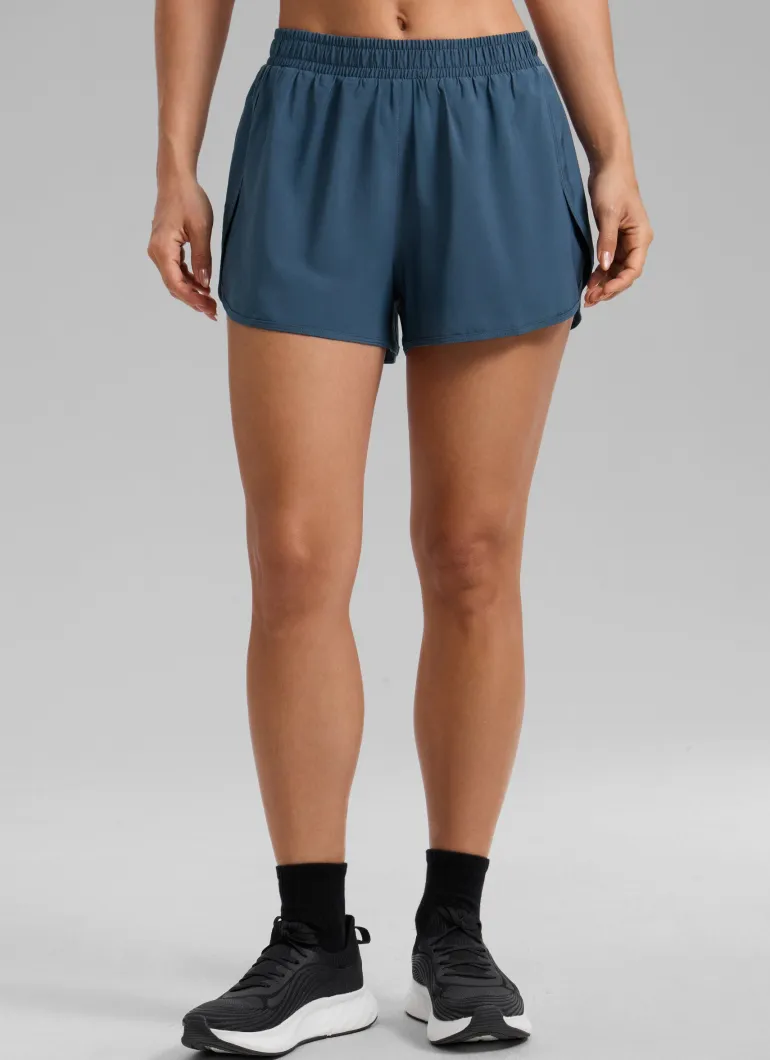 Feathery-Fit Soft Mid Rise Half Split Shorts 2.5''