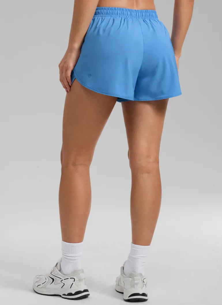 Feathery-Fit Soft Mid Rise Half Split Shorts 2.5''
