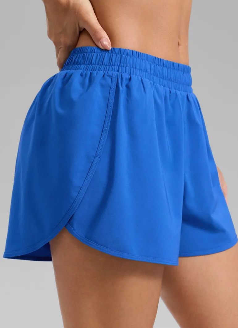Feathery-Fit Soft Mid Rise Half Split Shorts 2.5''