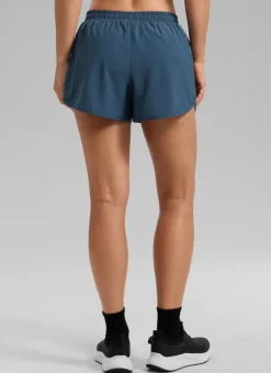 Feathery-Fit Soft Mid Rise Half Split Shorts 2.5''