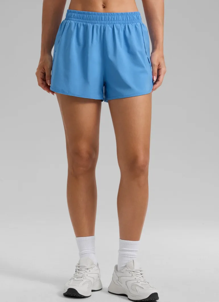 Feathery-Fit Soft Mid Rise Half Split Shorts 2.5''