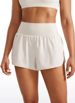 Feathery-Fit Soft Ruffled Trim Shorts 3''