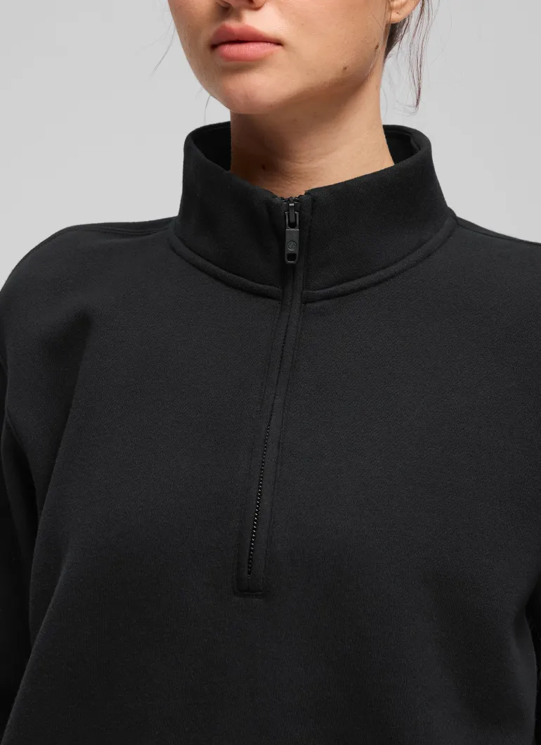 Fleece Lined Half Zip Funnel neck Sweatshirt