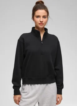 Fleece Lined Half Zip Funnel neck Sweatshirt