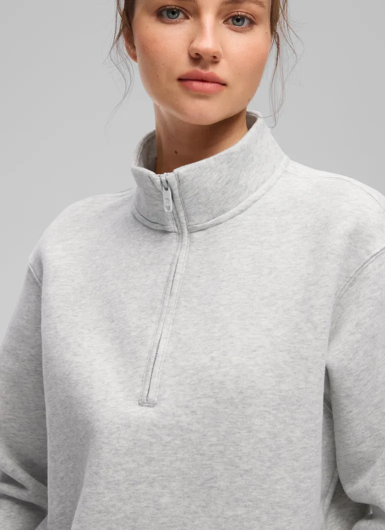 Fleece Lined Half Zip Funnel neck Sweatshirt