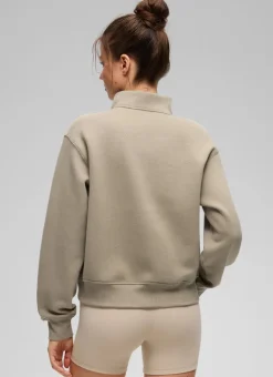 Fleece Lined Half Zip Funnel neck Sweatshirt