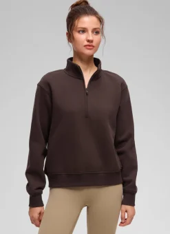 Fleece Lined Half Zip Funnel neck Sweatshirt