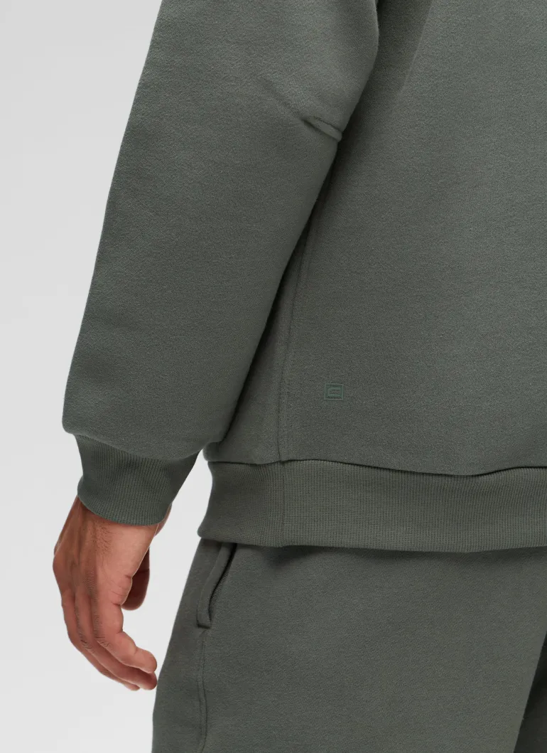 Fleece Lined Half Zip Sweatshirts Mock Neck