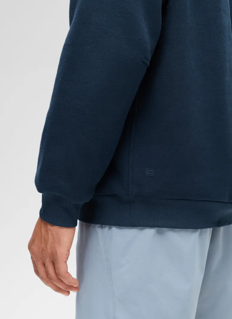 Fleece Lined Half Zip Sweatshirts Mock Neck