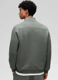 Fleece Lined Half Zip Sweatshirts Mock Neck